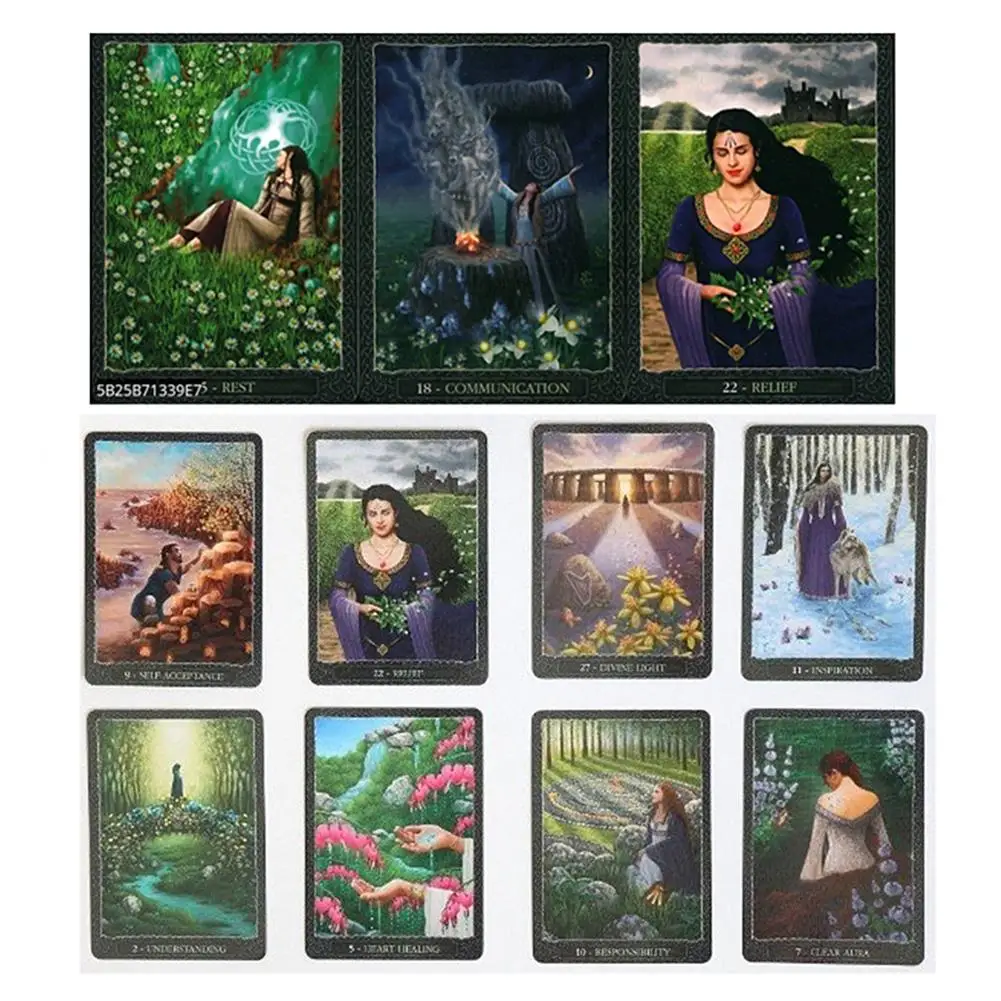 Earth Wisdom Oracle Cards Full English 32 Cards Deck Tarots Mysterious Divination Family Party Board Game Drop Shipping