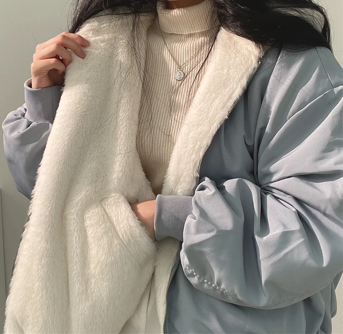 

New Jackets for Women Thick Warm Parkas Double Sided Hooded Coat Korean Fashion Casual Loose Zip Up Jackets