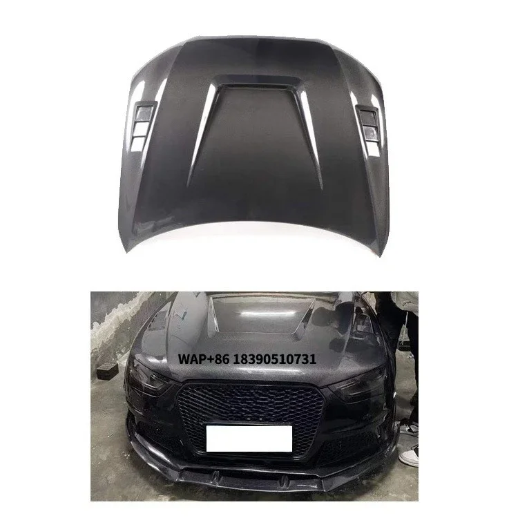 

Car Exterior Accessories Engine Hood Sedan LY Style Carbon Fiber Front Bonnet for A4 S4 RS4 B8.5