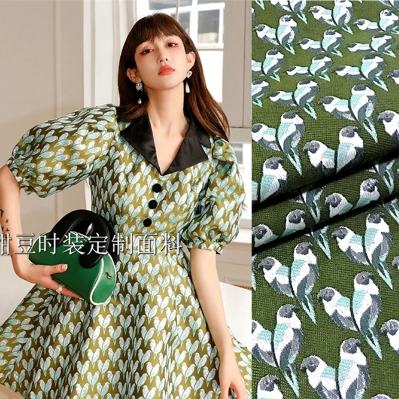 

Окрашенная в пряжу парчовая жаккардовая ткань Птичья сукня, костюм, куртка, одежда, европейский бренд, модный дизайн, шить, оптовая продажа, ткань на метр