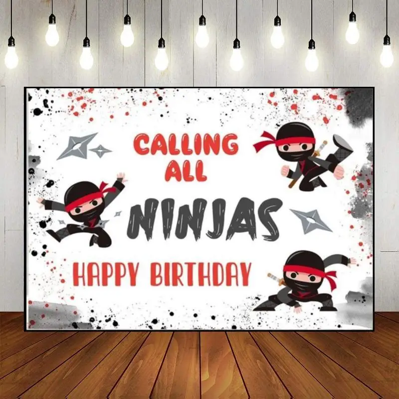 Ninja Themed Favors Warrior Little Prince Birthday Decoration Background Boy Custom Backdrop Man Photo Travel Banner Baby Shower