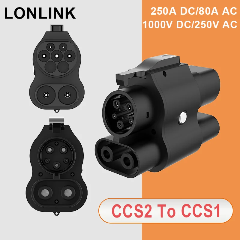 

AC+DC EV Charger Adaptor CCS2 To CCS1 250V-1000V Fast Charging for Eletric Vehicle Converter PHEV Cars Not applicable to BMW i3