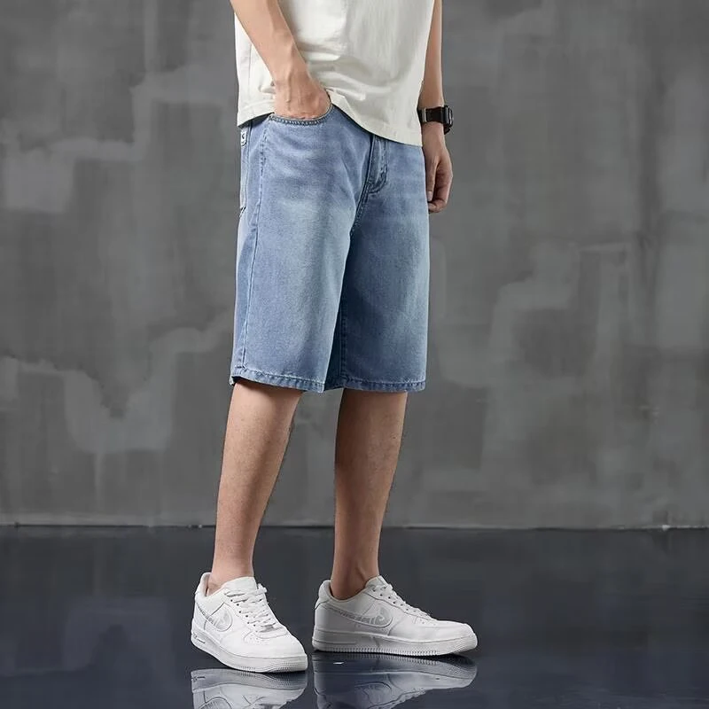 

2026 Summer Hot Sale Men Lightweight Ice Silk Denim Shorts Male Daily Comfortable Breathable Jeans Casual Versatile Blue Shorts