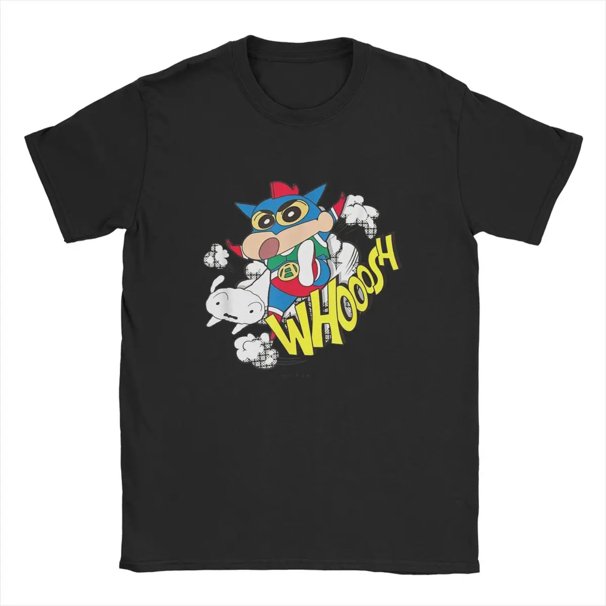 Crayon Shin Chan Action Kamen T Shirt Men Cotton Fun T-Shirts Crewneck American comic Tees Short Sleeve Clothes 6XL