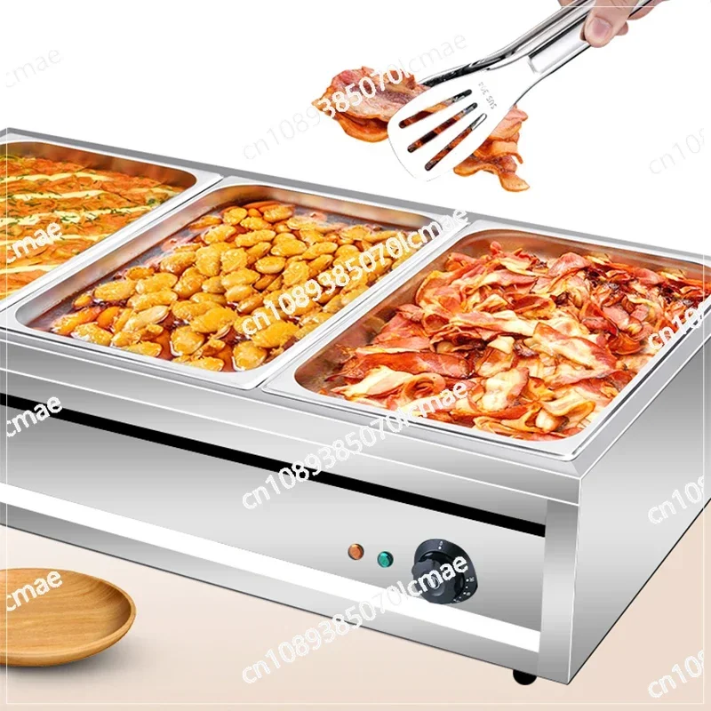 Buffet Food Warmer Stainless Steel 3-12 Pans with Glass Shield Commercial Countertop Bain Marie Electric Steamer Cooker