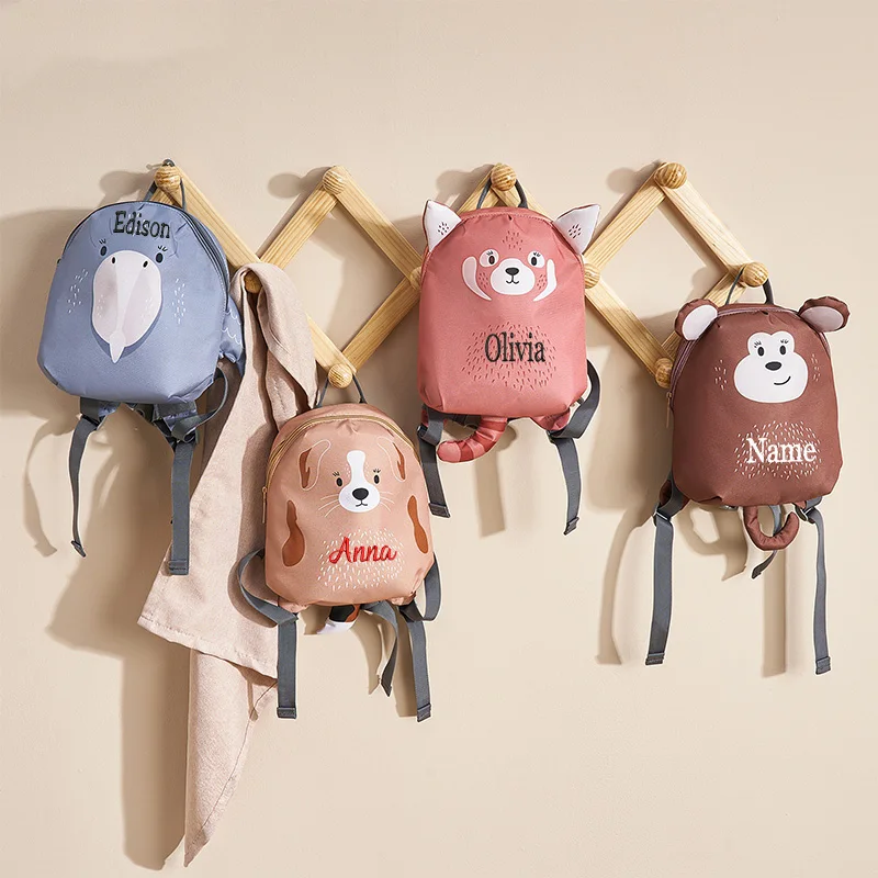 Cartoon Kindergarten Children's Backpack Male and Female Personalized Name Backpack Cute Animal Backpack