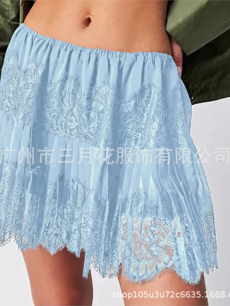 

Новые женские модные однотонные мини-юбки Y2K, плиссированные кружевные юбки со средней посадкой, весна-лето, повседневные плиссированные юбки трапециевидной формы, юбки