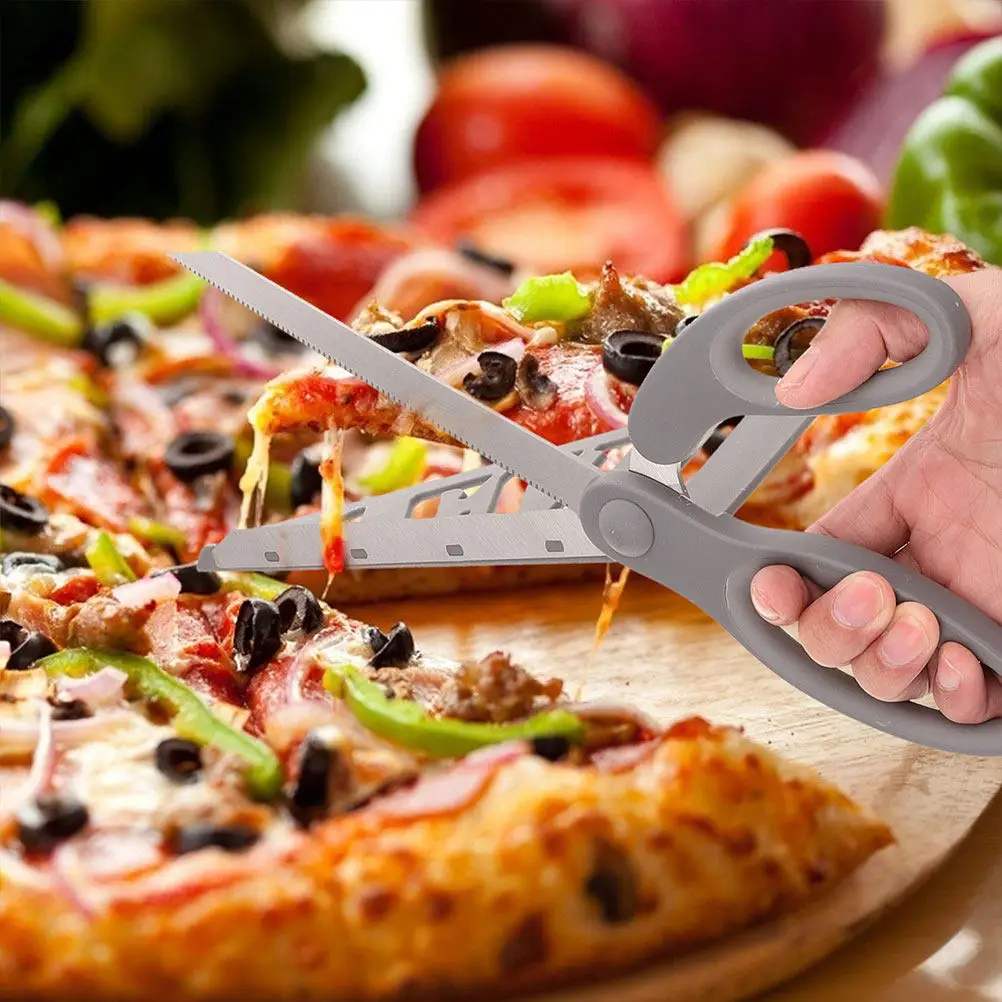 2Pcs Professional Pizza Scissors Stainless Steel Blade Plastic Ergonomic Handle Kitchen Pizza Cutter Slicer for Home Restaurant
