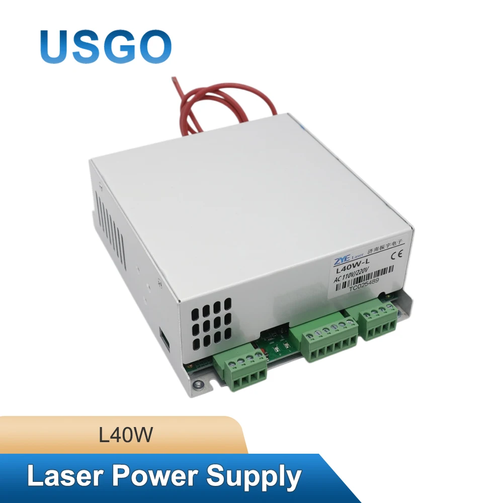 USGO 40W CO2 Laser Power Supply L40W 110V 220V for CO2 Laser Engraving Cutting Machine 35-50W