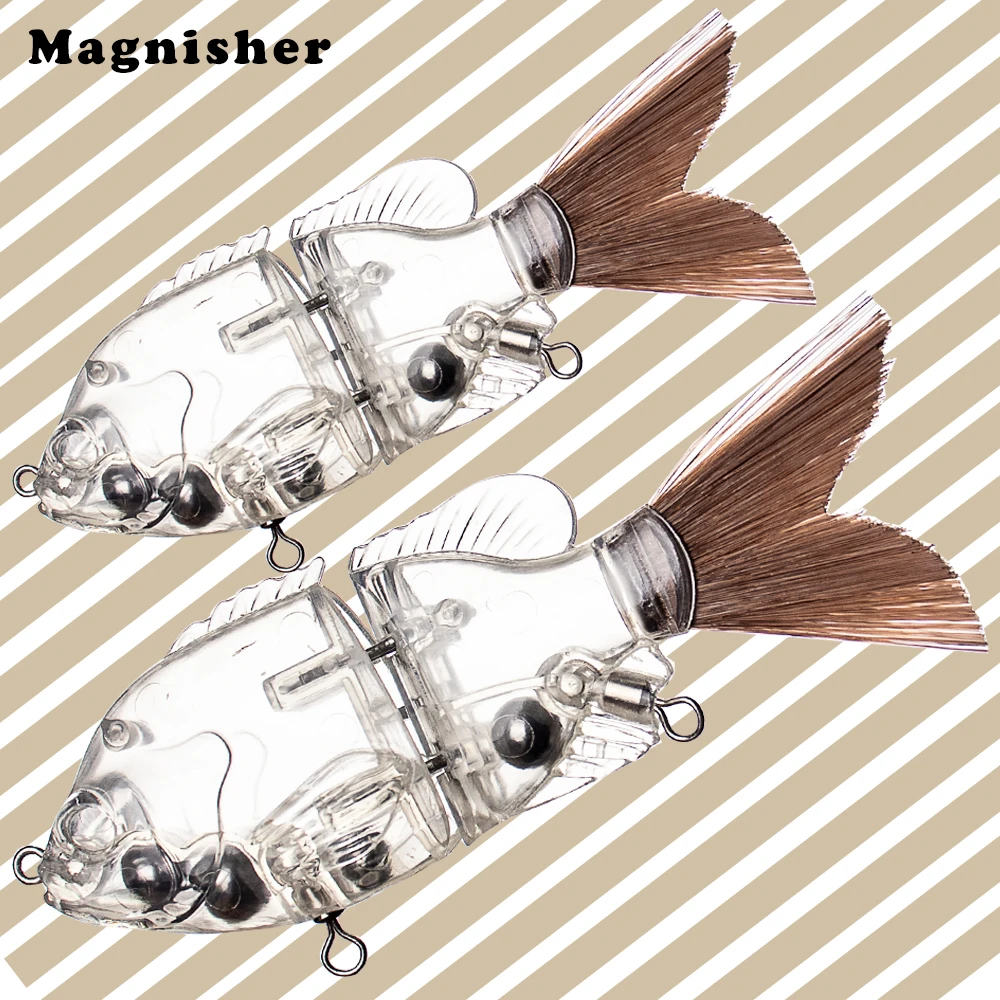 

Набор из 2 неокрашенных заготовок для приманок Magnisher, 2 размера, составные воблеры 13 см/15 см для крупной рыбы, приманки DIY для ловли баса