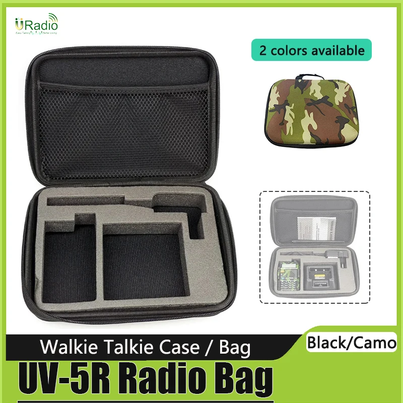 

UV-5R Walkie Talkie Hunting Bag Case M-5R Radio Carring Handbag Storage Box Black Or Camo For Baofeng UV-5RTP UV-5RE 5RA TH-UV3R