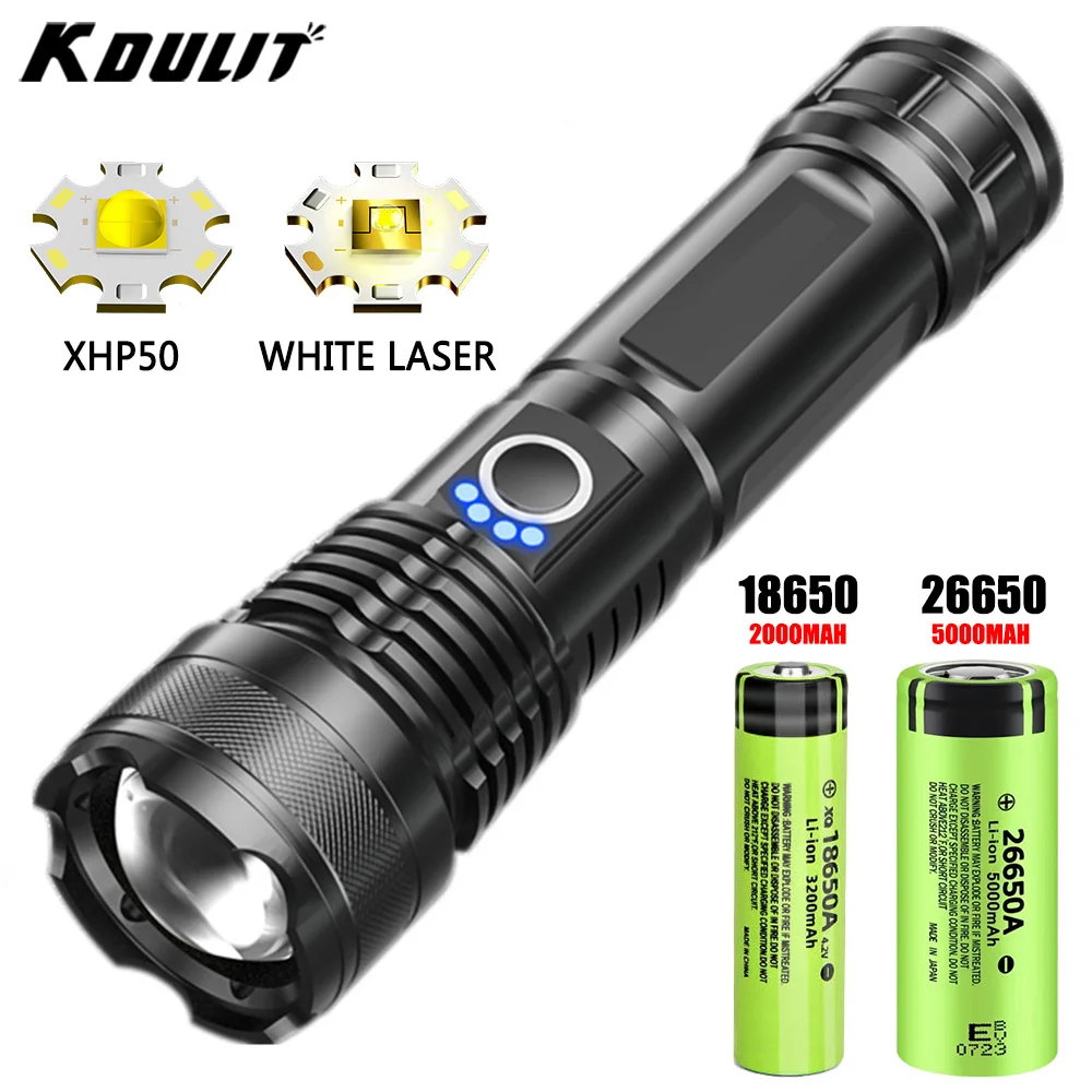 Ultra Bright LED Flashlight USB Rechargeable High Lumens Tactical Torch Zoom Waterproof  Emergency Camping Lantern 18650 Battery