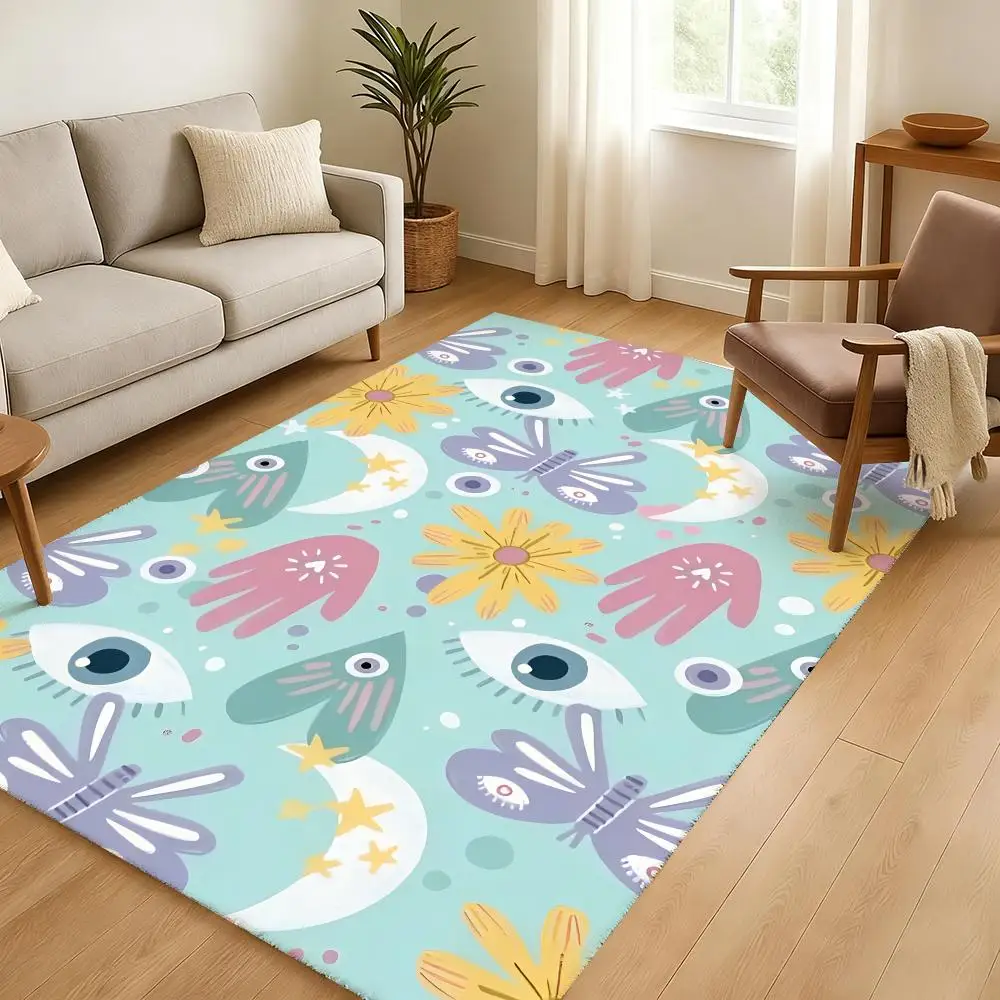 

Коврик для пола с абстрактным рисунком глаз и луны, мягкий, утолщенный, из фланели, нескользящий, для прихожей, гостиной, домашний декор