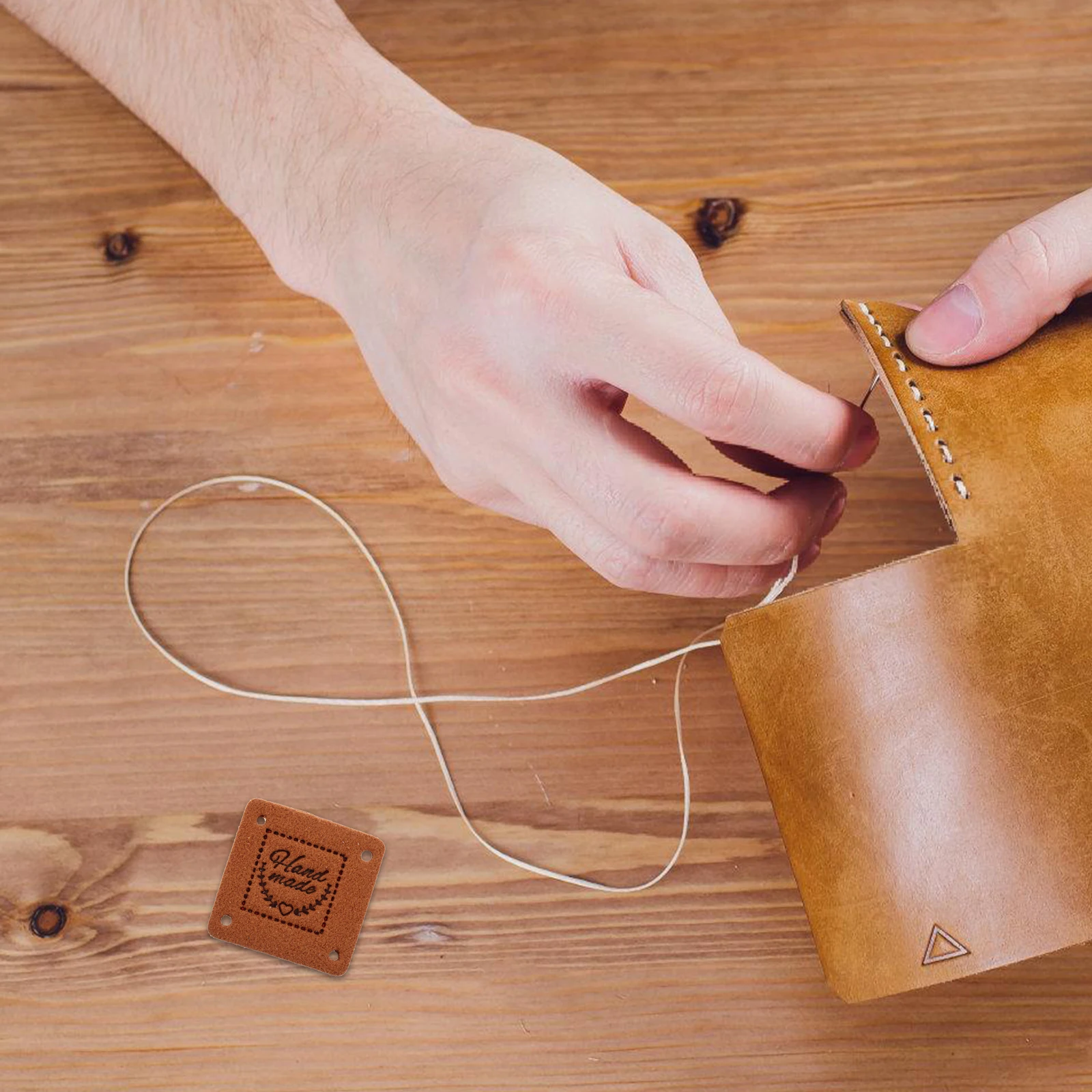 100 قطعة تسميات تنقش اليدوية الملونة علامات مربعة للملابس القبعات أكياس الخياطة اكسسوارات الكروشيه العلامات للسلع اليدوية