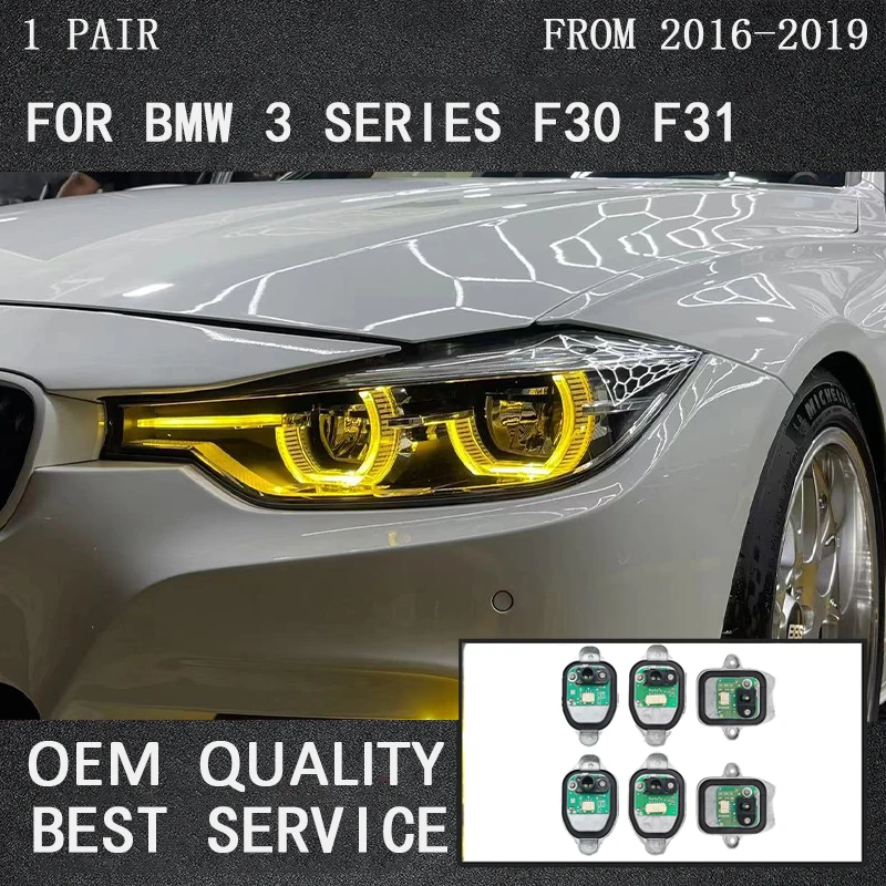 

CsL For BMW 3 Series Angel Eyes F30 DRL Yellow LED Boards F31 320i 328i 330i 340i Daytime Running Light Module 7419615 7419610