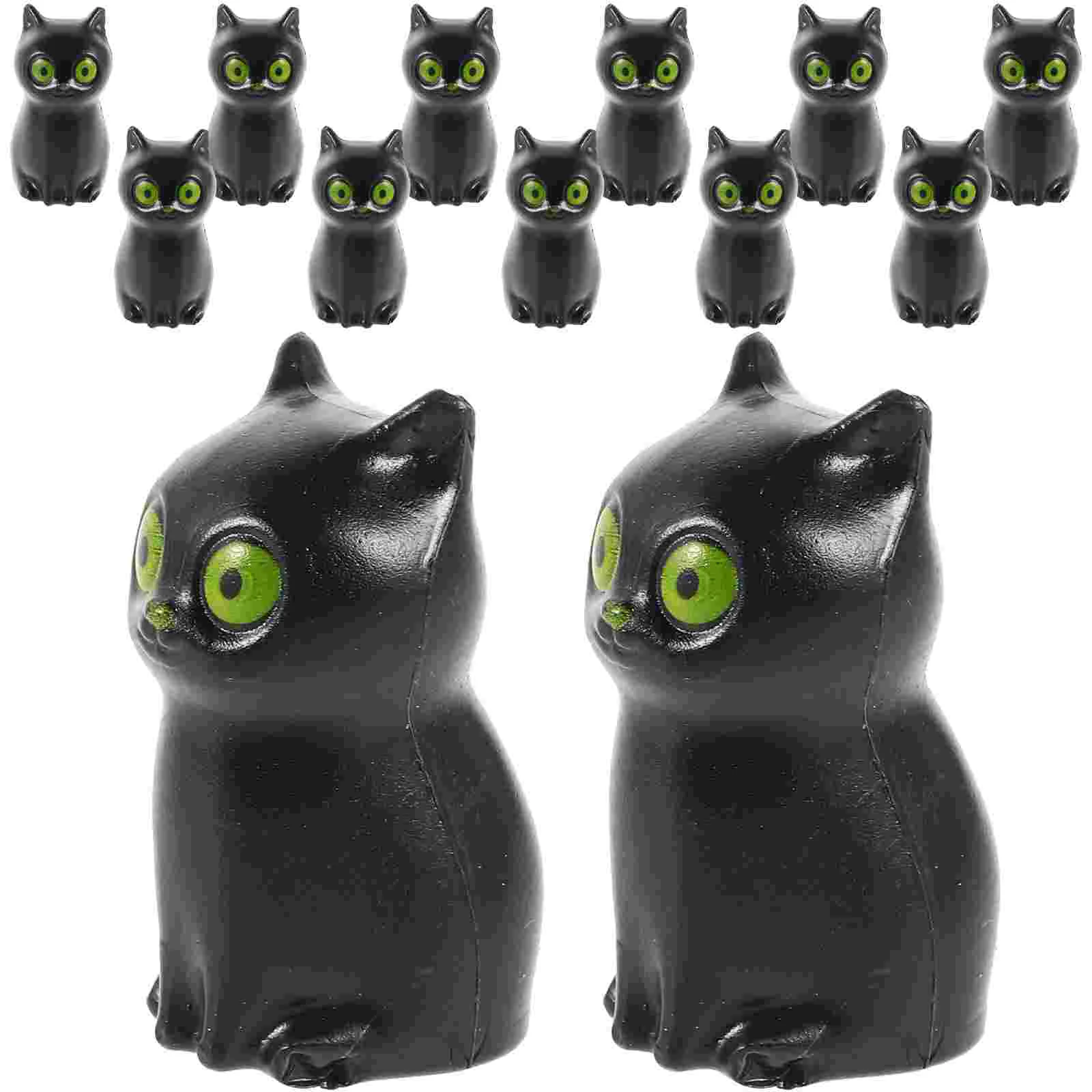 50 Pcs Halloween Scary Ghost Cat Owl Sculpture Mini Resin Animal Decoration Fake Ornaments Lovely Model Figure Desktop