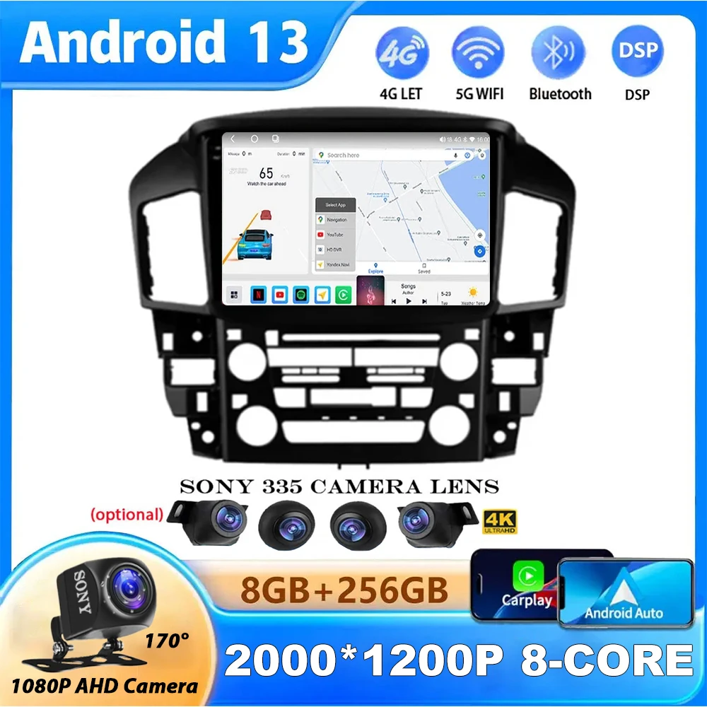 

Android 13 Car Radio For Lexus RX300 Toyota Harrier 1998 1997 - 2003 Multimedia Video GPS 4G WIFI Navi Auto DSP Wireless Carplay