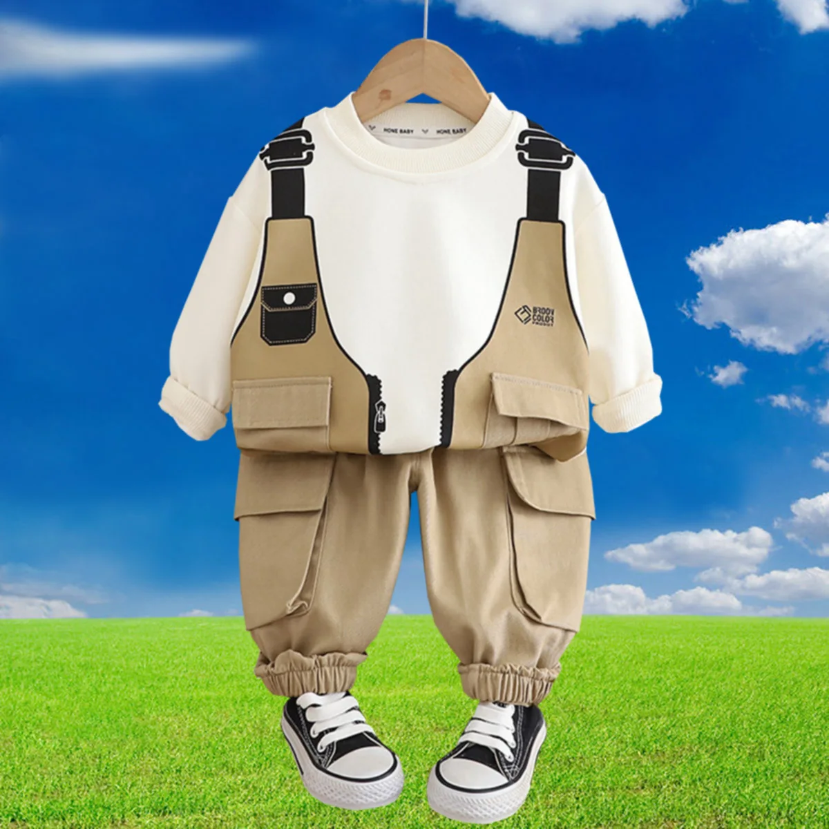

Spring Children Clothing Sets Baby Boy Clothing Set Casual Sports Outfit with Coat And Pants 2-Piece Set Infant Girl Clothes Set