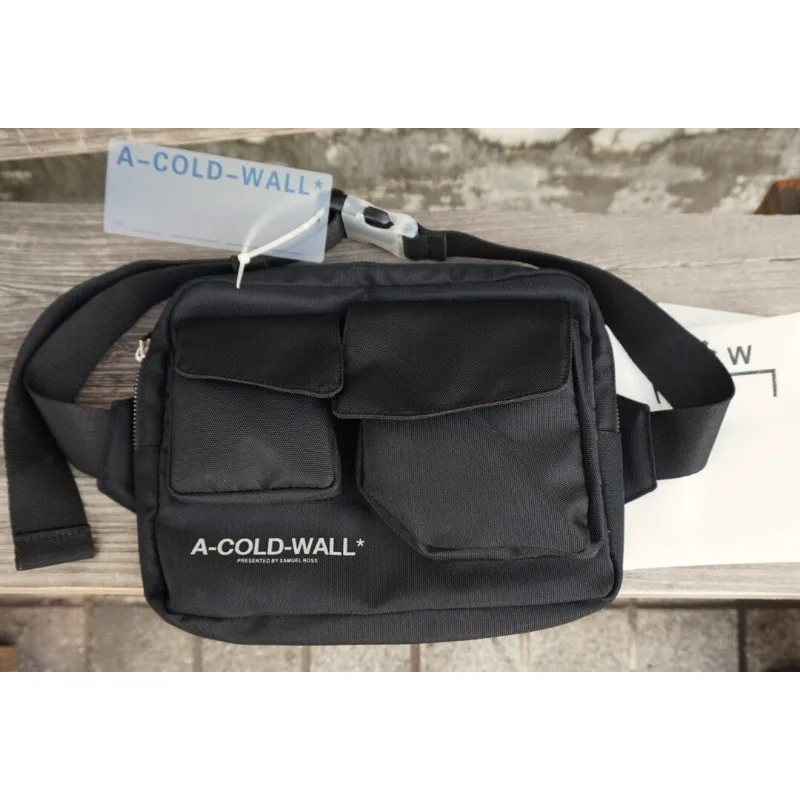 High Street ACW Black Nylon Logo Print Waist Bag Crossbody Bag