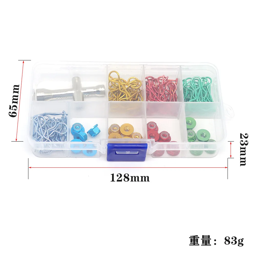 

For RC Model Car 1/10 1:/12 Oil Car Tram, Color R Buckle M4 Flange Nuts, Aluminum Alloy Nuts