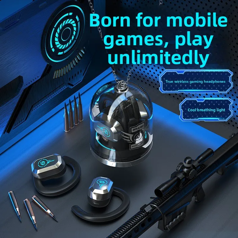 Wireless Bluetooth Headphones Gaming Earbuds with LED Lights, Low Latency, Noise Cancelling, for PC and Smartphones