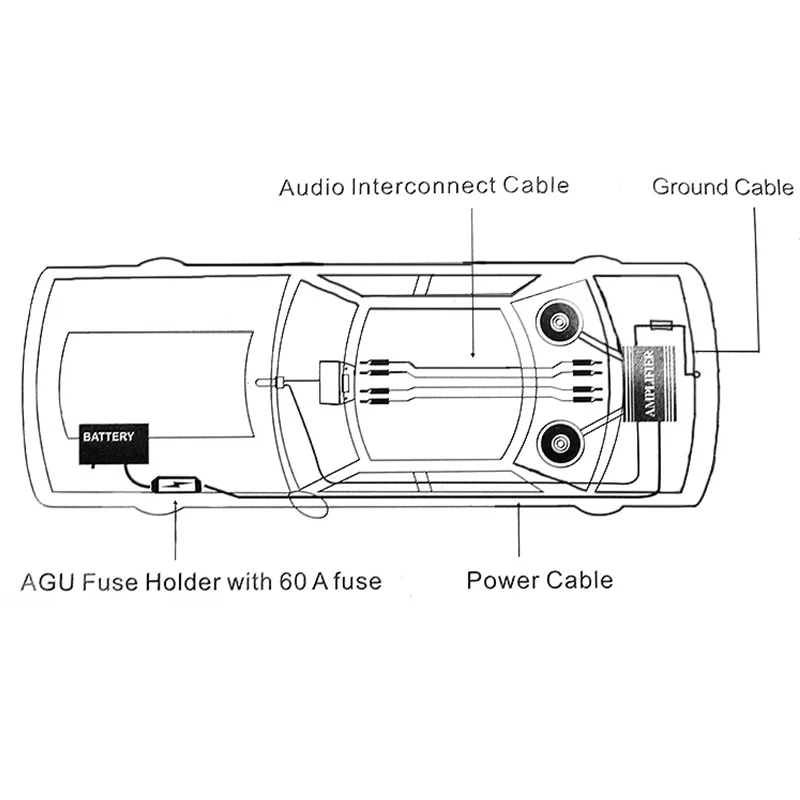 10GA Power Cable 4.5m Amplifier Wiring 60Amp Fuse Holder Set Amplifier Installation Cable Car Audio Wire Copper Clad Aluminum