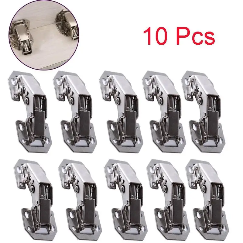 1-10PCS Cabinet Hinge 90 Degree 3/4in No-Drilling Hole Cupboard Door Hydraulic Hinges Soft Close With Screws Furniture Hardware