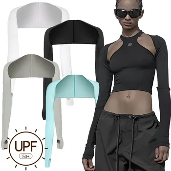 Ultracienkie szalowe rękawy naramienne Lodowy jedwab Długie rękawiczki Oddychająca ochrona przed słońcem Osłona dłoni anty UV Ocieplacz Rękaw sportowy na świeżym powietrzu