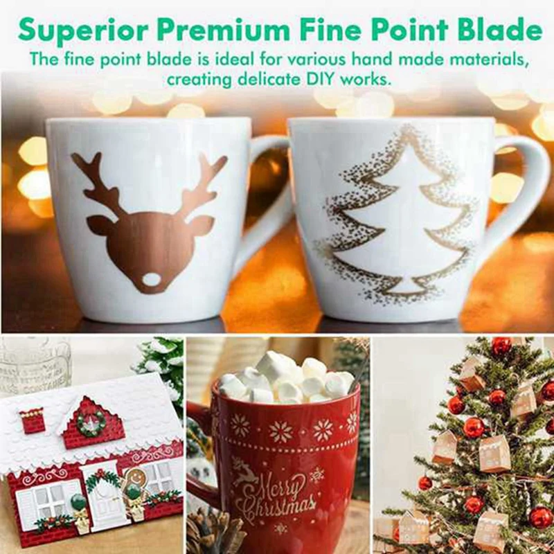 Baru 5 buah pisau potong titik halus Premium pisau pengelompat pengganti vinil untuk pembuat Cricut + 1 pegangan Pc untuk pembuat Cricut