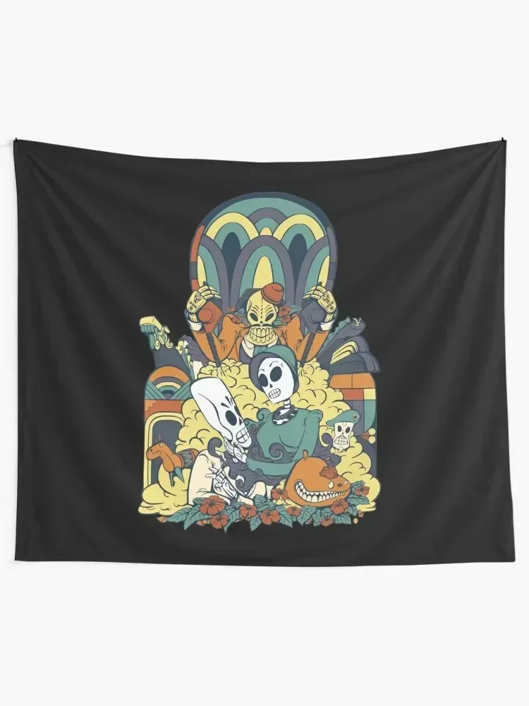 Grim Fandango Vintage Videogame Artwork Tapestry Room Decorating Aesthetic Aesthetic Room Decors Bedroom Decoration Tapestry