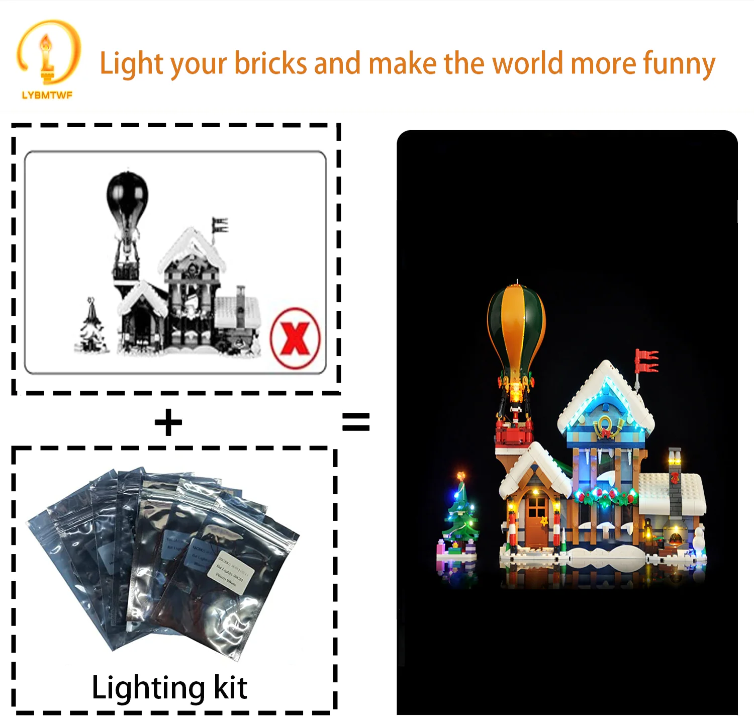 Kit de iluminação LED LYBMTWF compatível com Lego 10339 Santas Post Office Building Model (NÃO inclui os tijolos modelo)