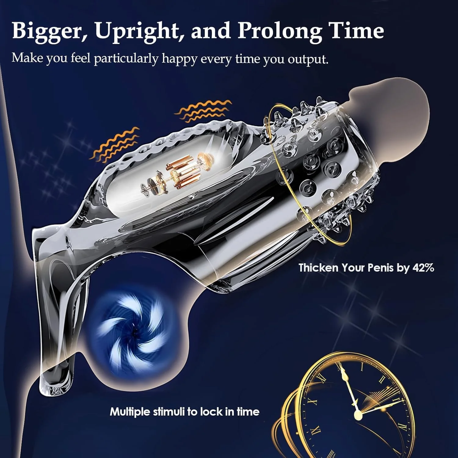 ملحقات كم القضيب الواقي الذكري توسيع الذكور تأخير الهزاز البظر مدلك خاتم الديك تهتز غطاء القضيب الجنس لعب للرجال #2