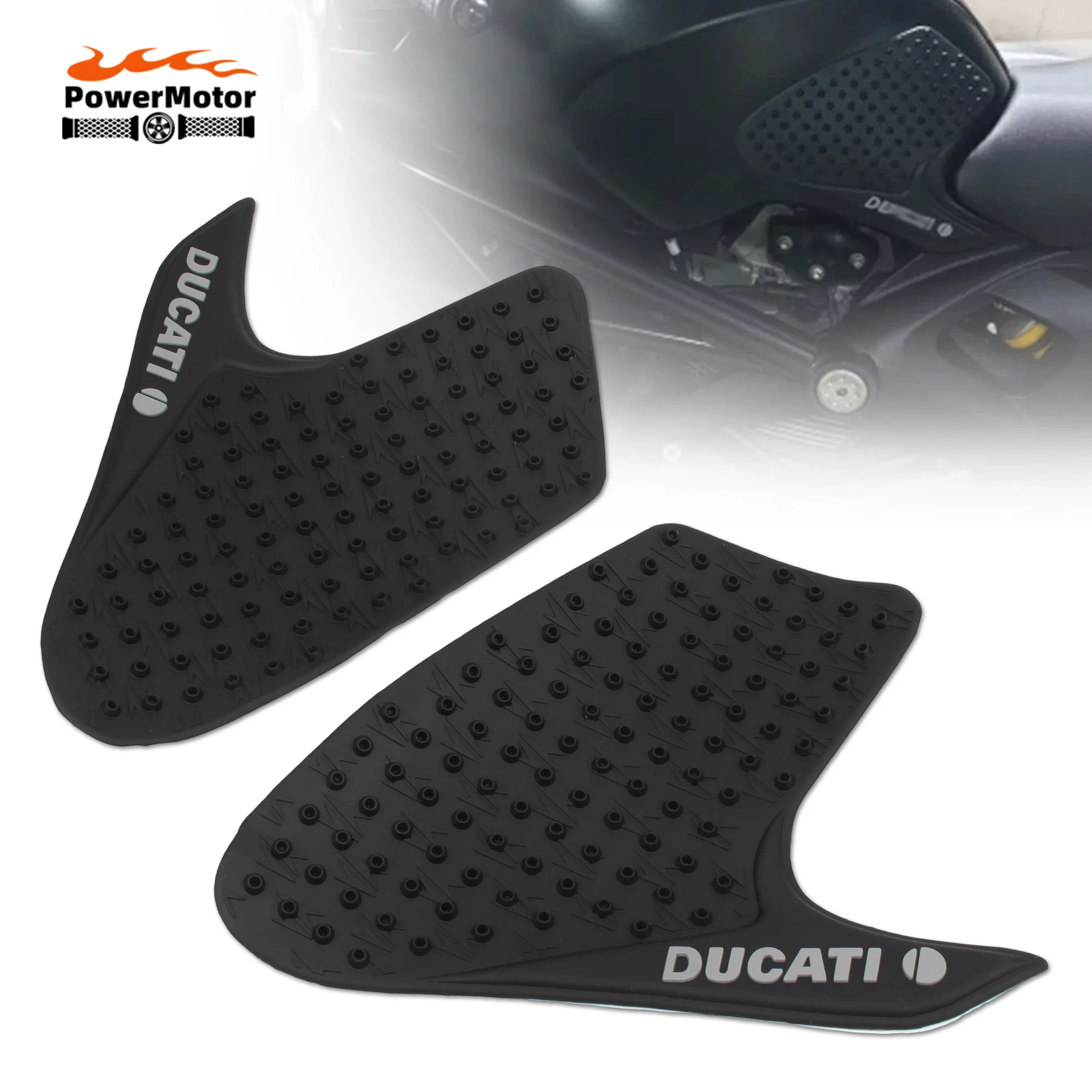 Pegatina lateral antideslizante para motocicleta, aislamiento de tanque de combustible negro, Accesorios para Ducati 696, 796, 795, 821, 1100/S