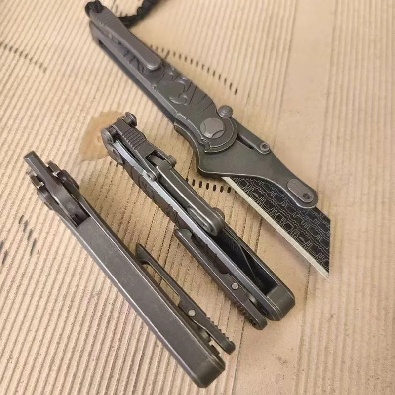 High-end TC4 Titanium Alloy Utility Knife One Handed Quick Opening Collection And Play Replaceable SK5 Blade Camping Hunting EDC
