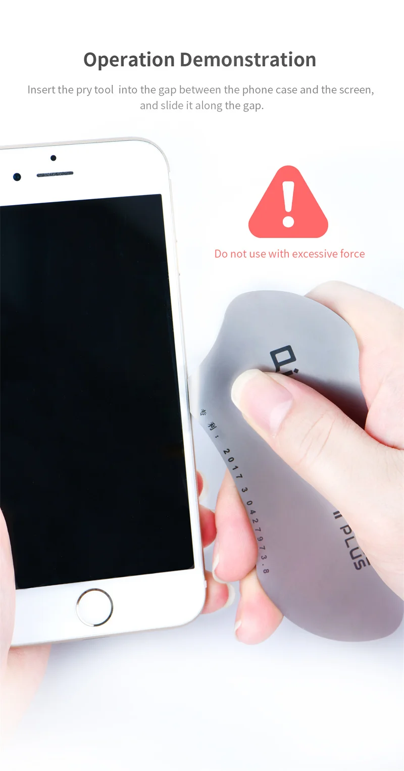 QIANLI 1PC Erdnussförmige LCD-Bildschirm-Öffnungskarte Universal-Handy-Reparatur Ultradünnes Demontagestück 0,12 mm neugieriges Werkzeug – Detail 4