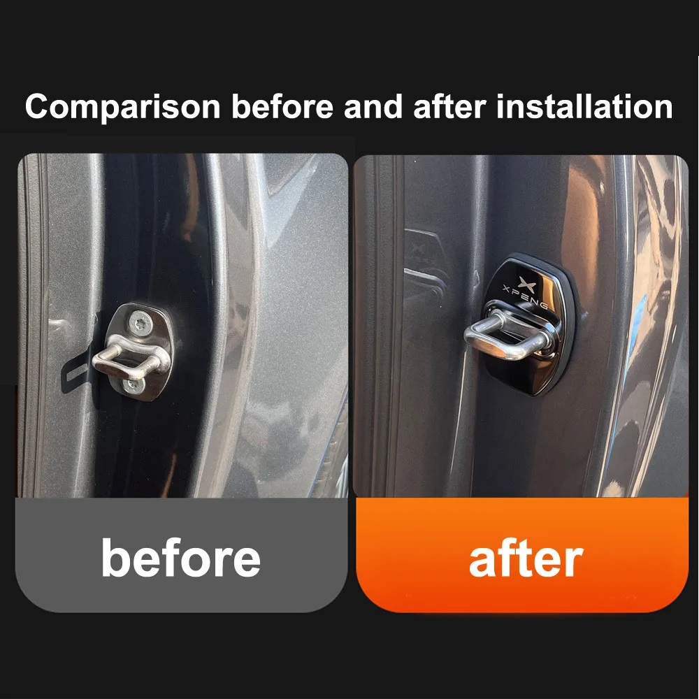 

4 Pcs Fit For Xpeng GX Stainless Steel Door Lock Cover Automotive Modification Supplies Waterproof And Rustproof