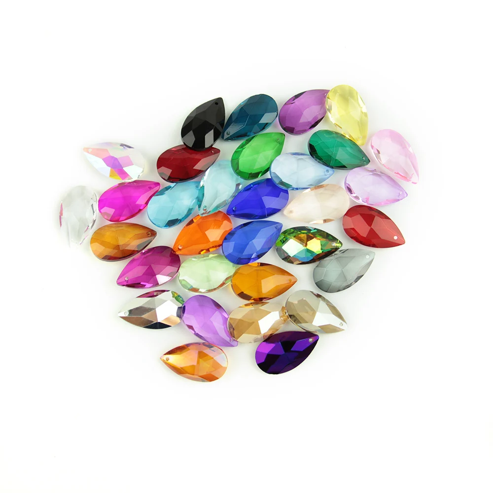 

500pcs/lot Multicolor Glass Tear Drop Pendants Of Tear Shape Crystal Chandelier Pendants Prism for Curtain Fengshui Suncatcher