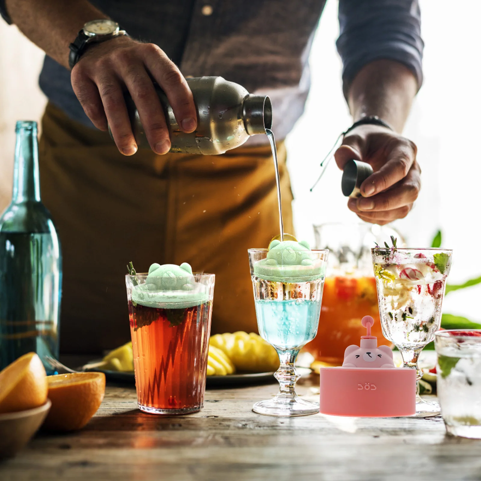 

Silicone Ice Cube Mold Kitchen Tool Decorative Trays Cover Whiskey Maker Reusable Leak Free Storage Home Supply