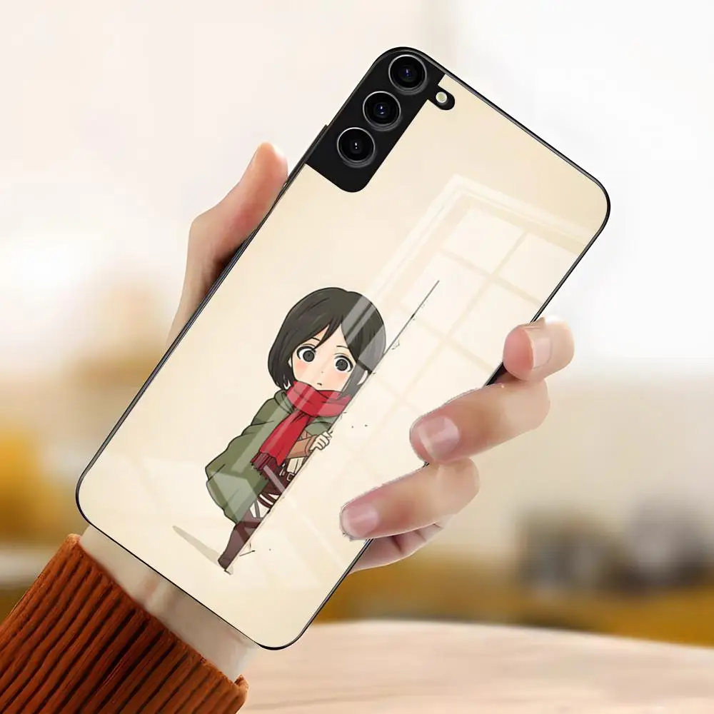 capa-de-telefone-attack-on-t-titan-mikasa-para-samsung-a57-a37-a33-5g-a54-a36-a35-a56-a52-a17-capa-de-vidro-a-prova-de-choque