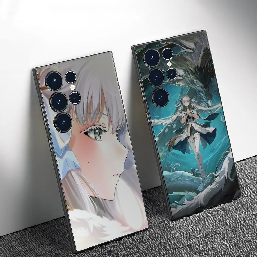 

Phone Case For Samsung Galaxy S25 S24 S22 S23 Ultra S21 S20 Plus Frosted Full Soft Case jinhsi cute