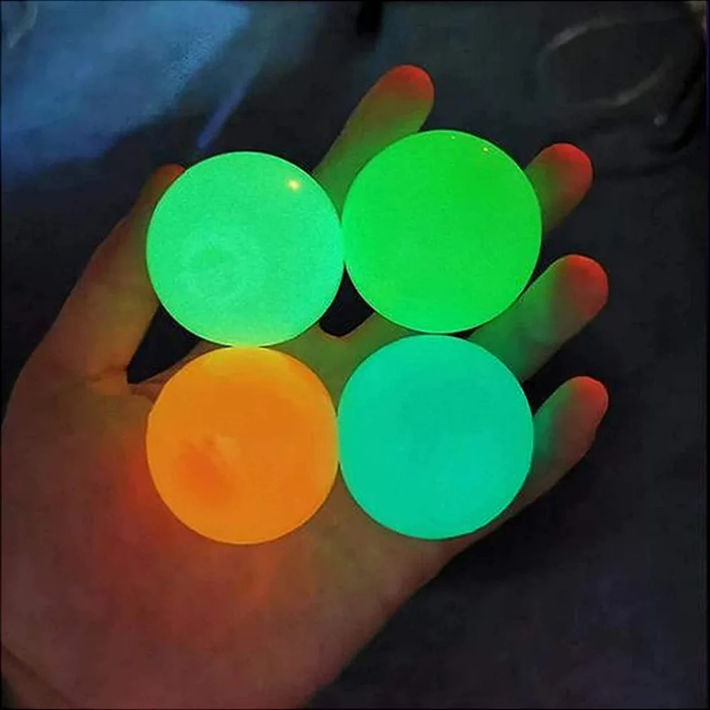 6PCS Antistress Luminoso Stress Ball Alvo Pegajoso Parede Descompressão Tpr Squishy Toy Sucção Top Squeeze Enchimento Toy