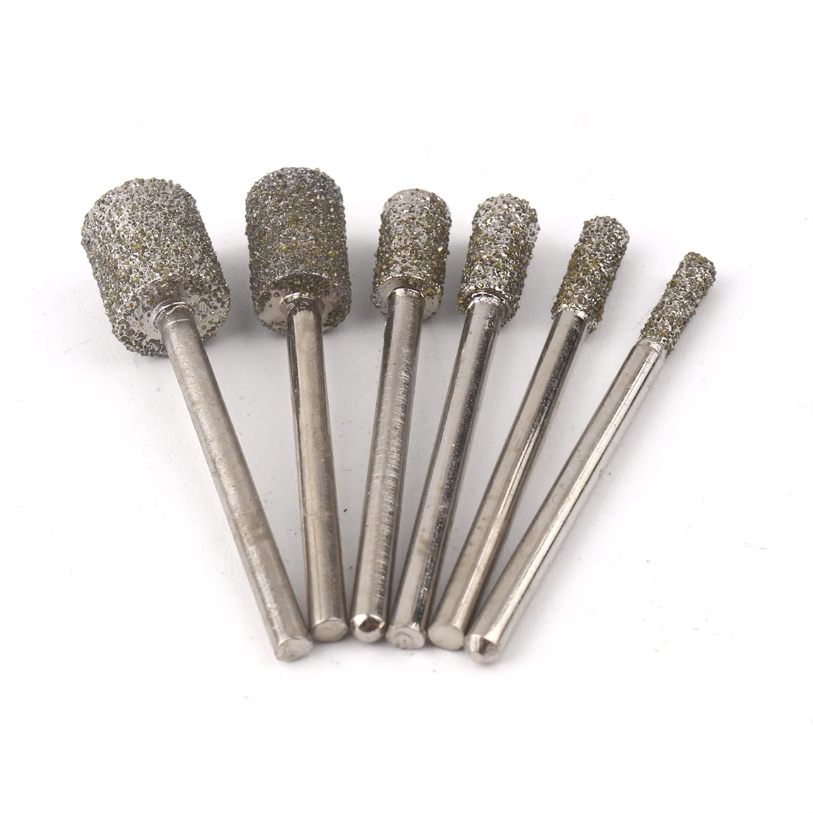 

5pc Cylindrical Diamond Burr Grinding Bit 3mm Shank Jade Carving Grinding Bit Dremel Rotary Tool