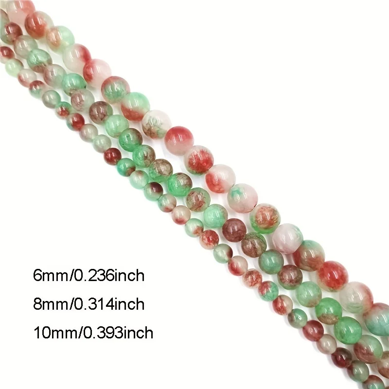 6/8/10mm Round Natural Stone Floating Flower Jade Loose Beads DIY Jewelry Making Necklaces Handmade Material Wholesale