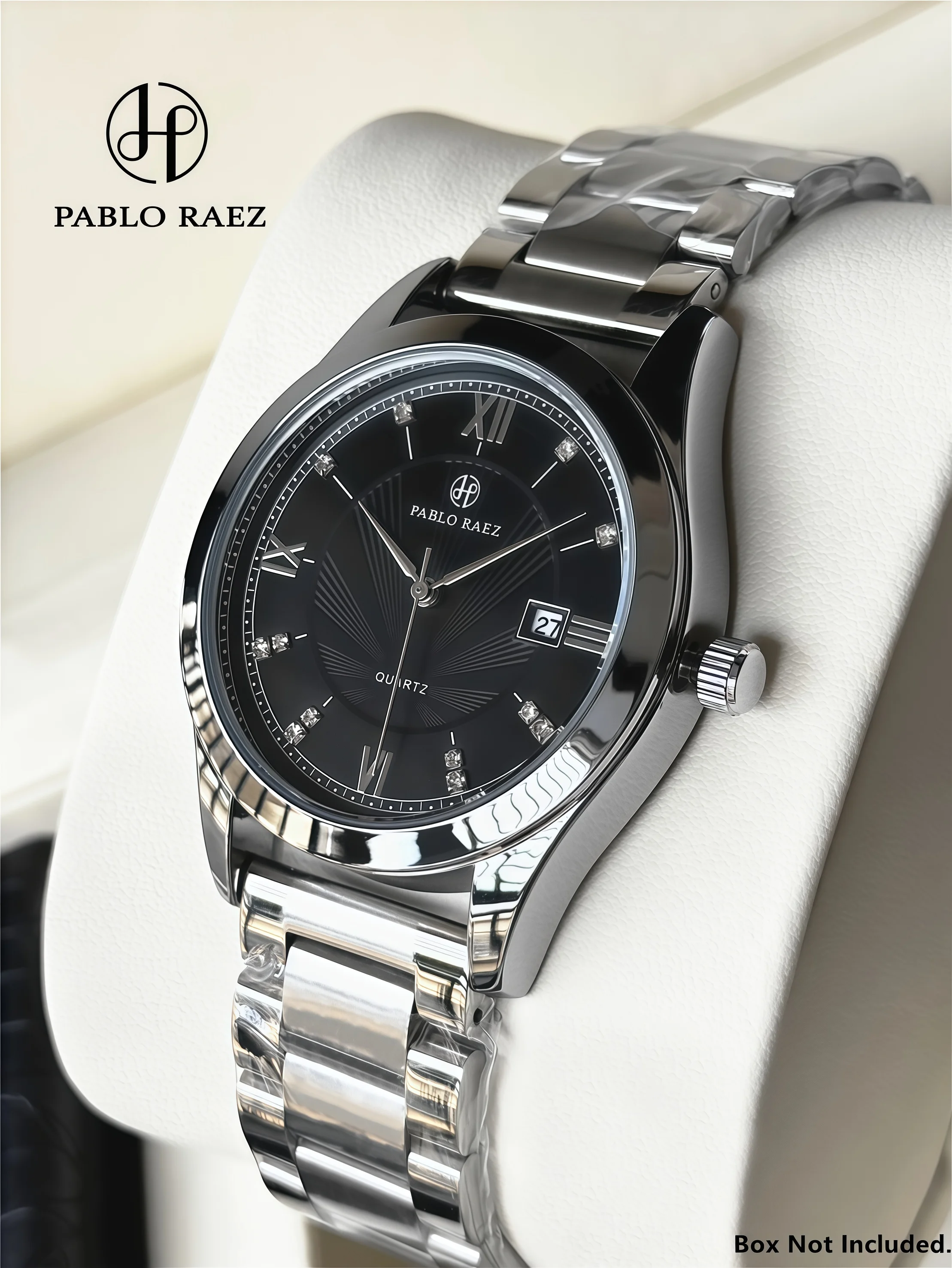 

PABLO RAEZ Real Photos Brand Luxury Men's Watches Waterproof Luminous Date Watch Stainless Steel Fashion Quartz Man Wristwatch