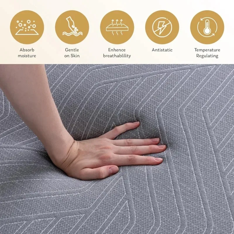 Furniture.EGO مرتبة كوين مقاس 12 بوصة، رغوة ذاكرة تبريد جل نحاسي لتخفيف آلام الظهر، سرير علاجي في صندوق، رغوة مصنوعة