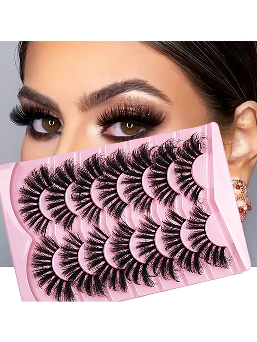 25mmのファッショナブルで魅力的なつけまつげ7ペア、自然な外観、カールしてふわふわ