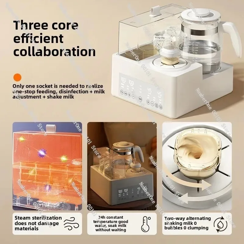 Baby Bottle Sterilizer Drying Shaking Milk Warmer 3 in 1, Constant Temperature Kettle for Infant Feeding