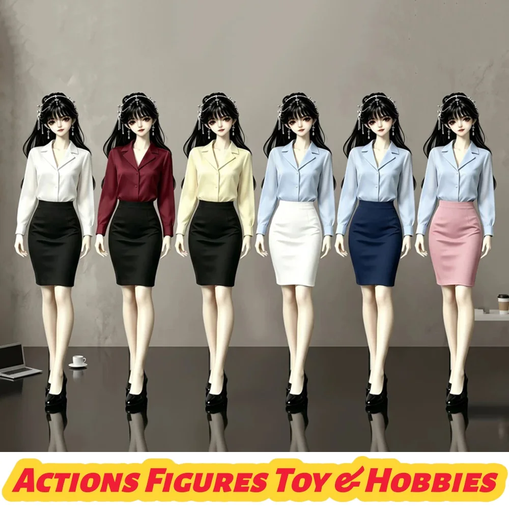 【Only Clothes】1/3 1/4 1/6 BJD Dolls OL Style Professional Suit Long Sleeves Shirt Slim Hips Short Skirt Set Clothes Model