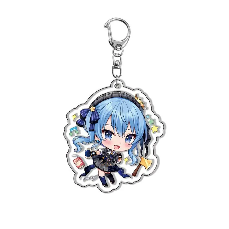 Anime Hololive Vtuber Keychain Cartoon Figures Inugami Korone Shirakami Fubuki Collection Key Ring Bag Pendent Cosplay Jewelry