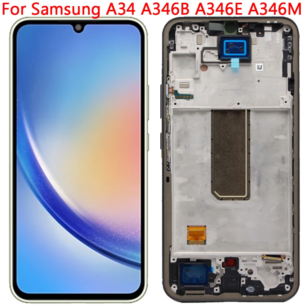 

For Samsung A34 LCD Screen Display With Frame 6.6" Samsung A34 5G SM-A346E/DS A346B A346M Display LCD Parts